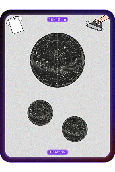 DYENOTE Yıldız Haritası Astro-chart Kumaş Aplike Yama Ütü Ile Yapışan Transfe...