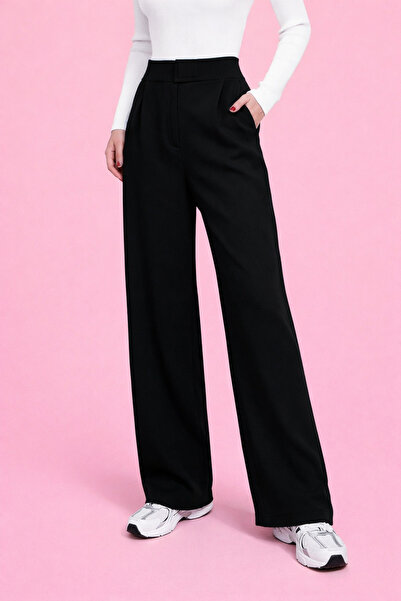 HAKKE Likralı Cırt Kapama Cepli Palazzo PANTOLON