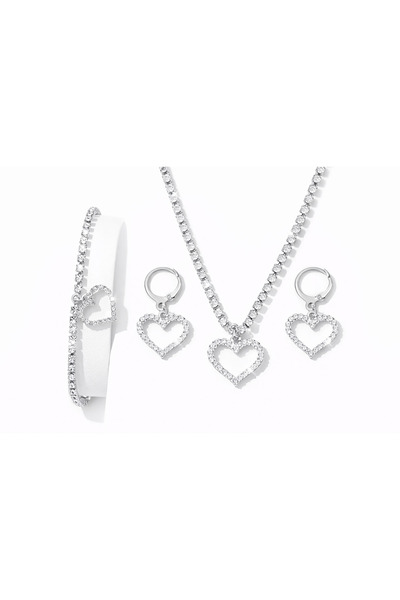 DeNors طقم مجوهرات على شكل قلب 4 قطع ~