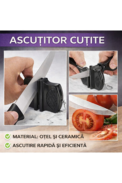 SMARTECH Ascuțitor de cuțite în două faze, oțel tungsten și ceramică, ascuțir...