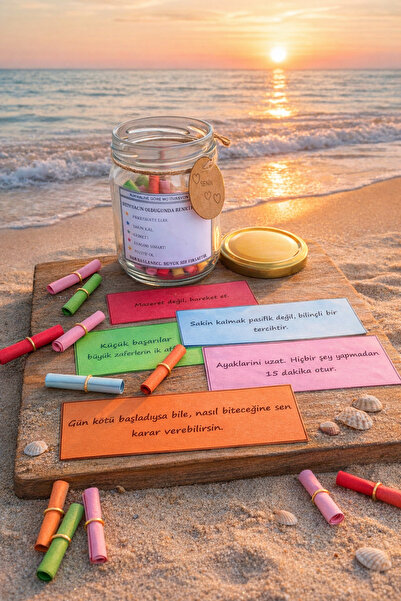 shop Ruh Haline Göre Motivasyon Kavanozu – 50 Adet Renkli İlham Verici Mesajlar