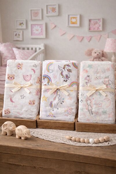 Pico Baby Multi-Purpose 2-Layer Muslin Blanket & Coverlet / Set of 3 / 100% C...