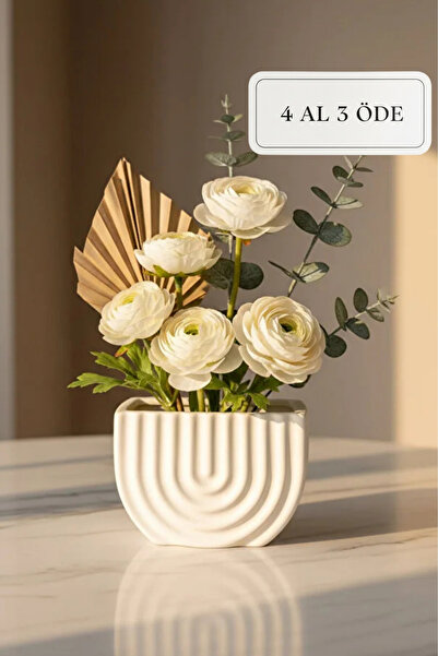 ZURİ DESİGN Bohem Desenli Beton Dekoratif Biblo – 15x10 cm Modern Minimal Obje