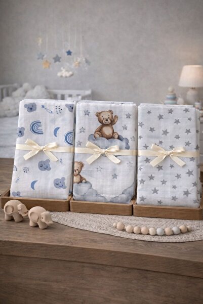 Pico Baby Multi-Purpose 2-Layer Muslin Blanket & Coverlet / Set of 3 / 100% C...