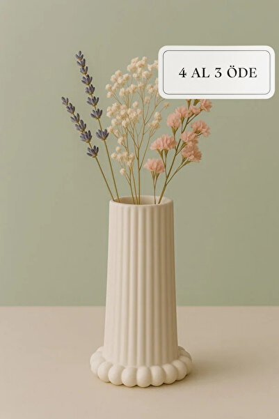 ZURİ DESİGN Bohem Tarz Büyük Boy Vazo Çizgili Bubble Tabak İskandinav Vazo