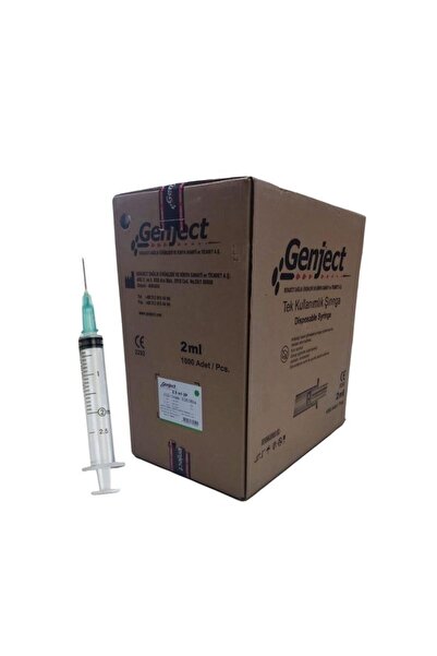 Genject - 2.5 ML 3PARÇA YEŞİL KISA İĞNELİ ENJEKTÖR VETERİNER - 1000 ADET