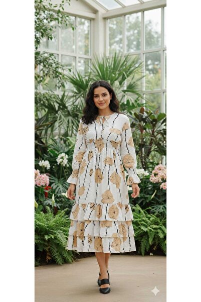 bbs fashion فستان نسائي كم طويل طبقات من الاسفل