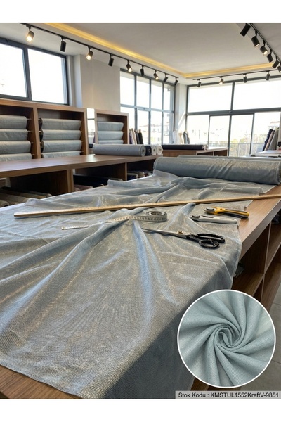 LEVENT ÖZEL Dekoratif Keten Efektli Tül Perdelik Kumaş 100x300