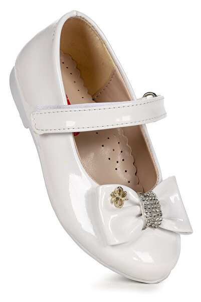 KARAMAZI Withbow balerina cipele za devojčice od lakirane kože sa čičkom i ve...