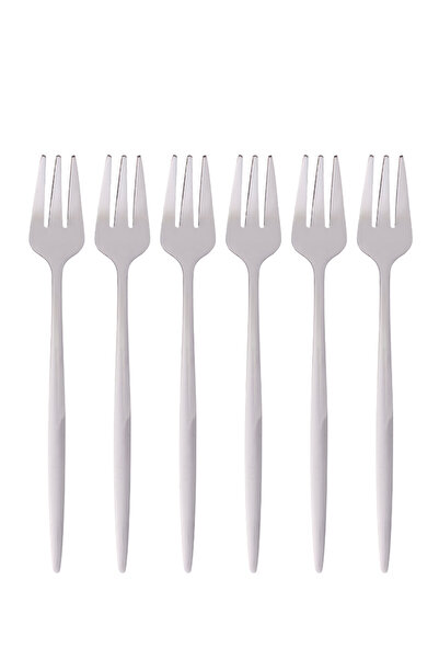 Kitchen Design Lab Gümüş Limon Ve Fondü Çatalı, Gümüş 6'lı Çatal Takımı 13 Cm