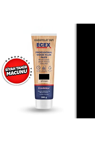 KarapolatYapı Siyah Mobilya Ahşap Tamir Dolgu Macunu Hazır Tüp Macun