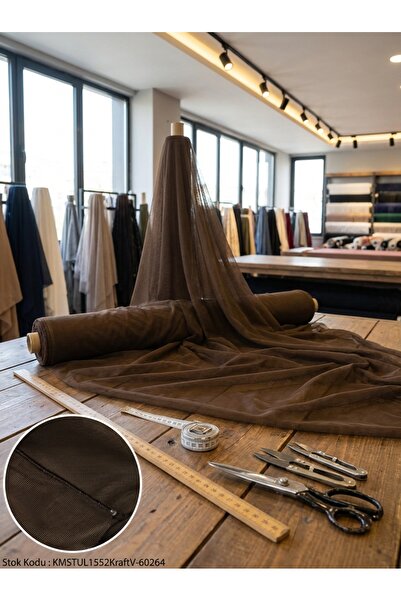 LEVENT ÖZEL Dekoratif Keten Efektli Tül Perdelik Kumaş 100x300