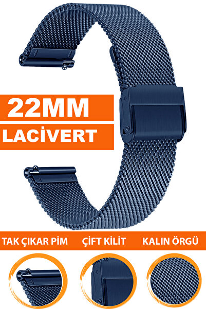 COBRA 22mm Fossil-Welder-Casio-Seiko-Omega-Armani Saat Uyumlu Kalın Metal Has...