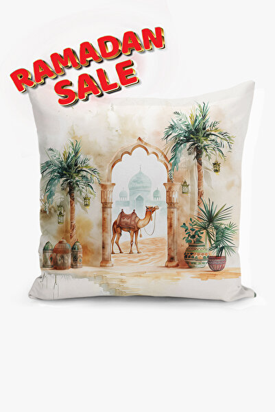 Filamente Ramadan Patterned Double Sided Digital Printed Throw Pillow Cover -...