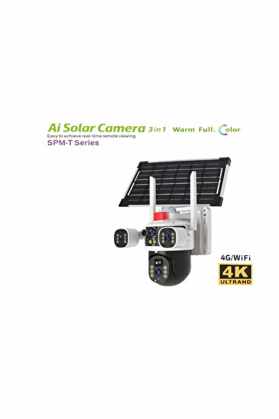 Otto Cameră Supraveghere Solară AI 3-în-1, 4K Ultra HD, 4G/WiFi, Color Noaptea