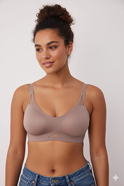 SWEETKORSE Σουτιέν με λεπτομέρεια από δίχτυ κοπής με λέιζερ, χωρίς ραφές, με ...