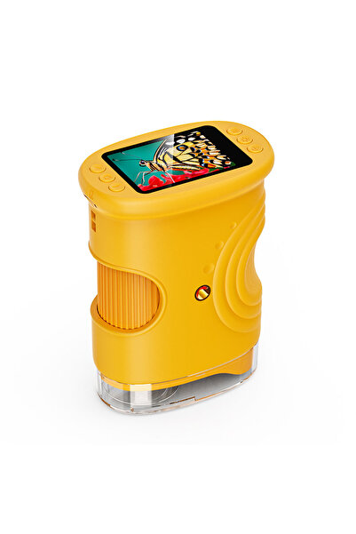 Choice مجهر رقمي محمول باليد للأطفال، أصفر اللون، بقوة تكبير 1000x، شاشة عالي...