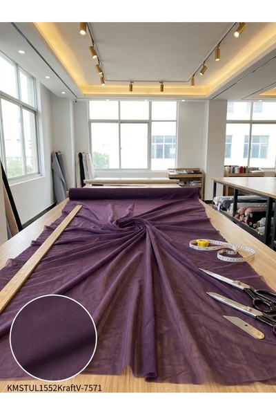 LEVENT ÖZEL Dekoratif Keten Efektli Tül Perdelik Kumaş 100x300