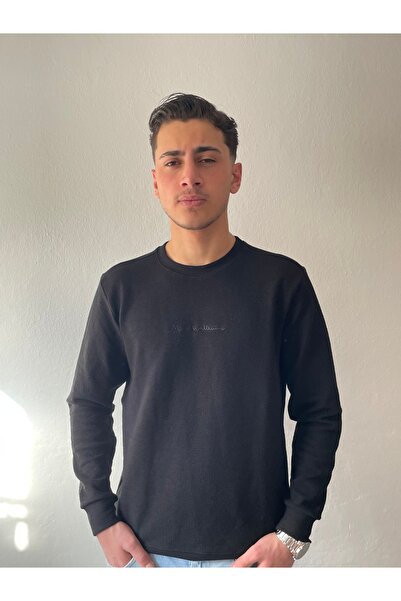 DYNAMO Klasik Siyah Erkek Sweatshirt
