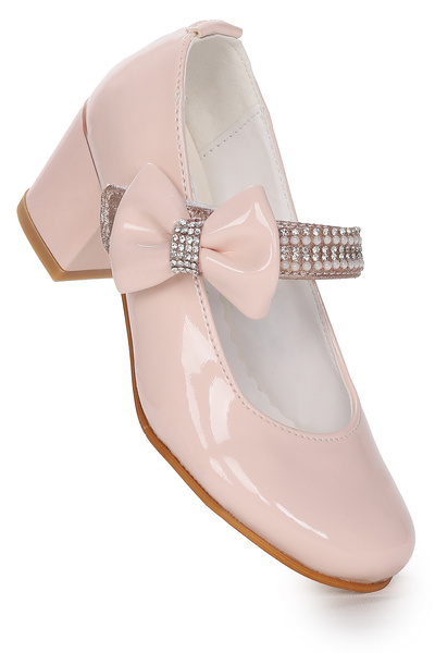 KARAMAZI Βραδινό φόρεμα Cameli λουστρίνι Daily για κορίτσια με τακούνι 4 εκατ...