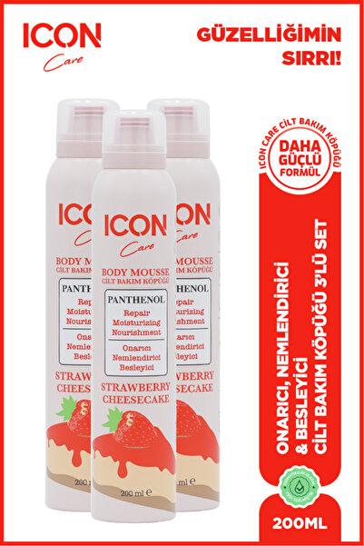 ICON Care ICON CİLT BAKIM KÖPÜĞÜ STRAWBERRY & CHEESECAKE 3'LÜ SET