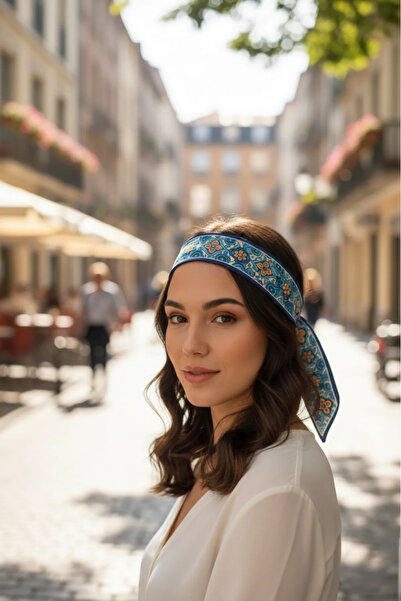 Walkenzo Etnik Desenli Özel Tasarım Çanta Bileklik Saç Çok Amaçlı Kadın Fular