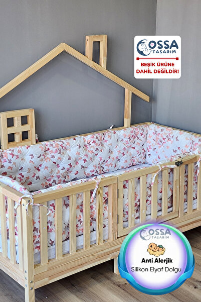 yasetex tasarım Montessori Yatak ve Beşik İçin 4 Kenar Koruma Seti Kelebek De...
