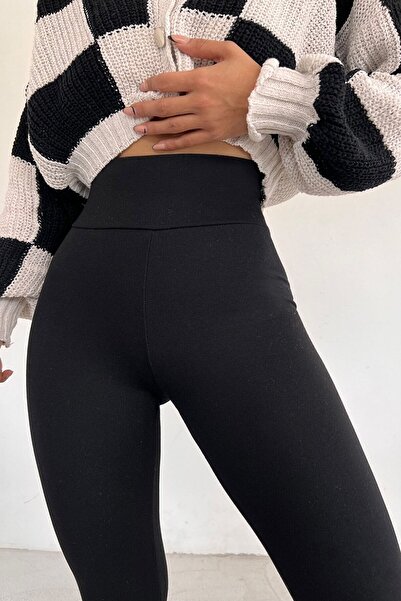 CRNSSWİMWEAR Дамски спортни ежедневни черни клинчета с висока талия