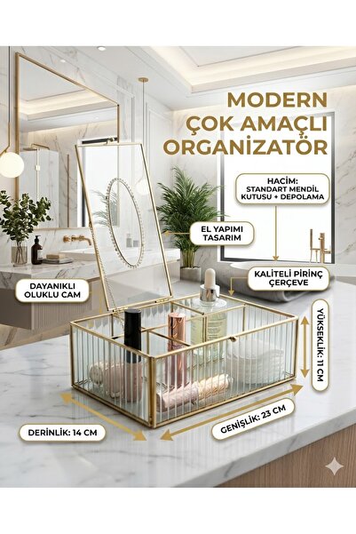GUNES ZUCCACIYE MİEN CAM MAKYAJ KUTUSU VE ORGANİZER