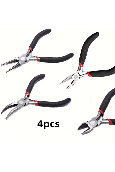 Choice 4pcs-1set 4/3/1pcs Iron Jewelry Pliers Tool Kit Includes Needle Round ...