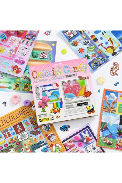 Choice كتاب ملصقات مقطوعة بنمط سايبربانك، 30/60 ورقة، لتزيين سجلات القصاصات و...