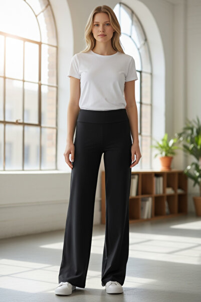 VSE Suede Textured Bootcut Modal Fabric Shaping / Sculpting Flared Trousers L...