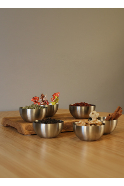 Mutsan مجموعة من 4 أوعية للوجبات الخفيفة من الفولاذ المقاوم للصدأ مقاس 8.5 سم...