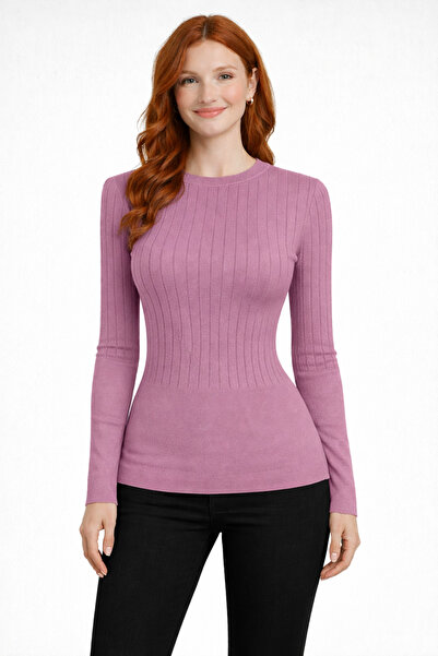 Neden Tekstil Crew Neck Ribbed Knitwear Sweater