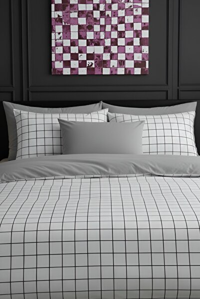 Rimo Home Çift Kişilik Çift Taraflı Nevresim Takımı Kareli