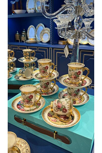 hediye Esterhomedecor 6 Person Porcelain Coffee Cup Set