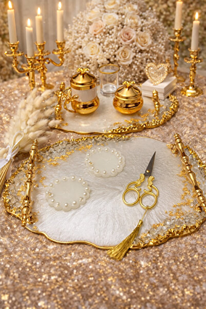 Naz Epoksi İkili Nişan Söz Tepsisi