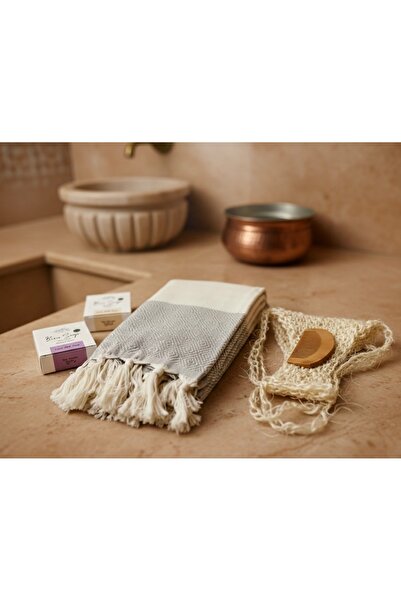 BNSP Banyo-hamam Seti %100pamuk Peştemal Doğal aloe vera- Balyulaf Sabun Örme...
