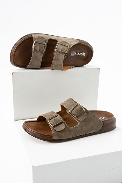 ADIMİST Papuci ortopedici pentru bărbați, din piele moale, cu cataramă, pentr...