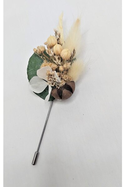 Eva Flore Krem Damat Yaka Çiçeği Iğnesi