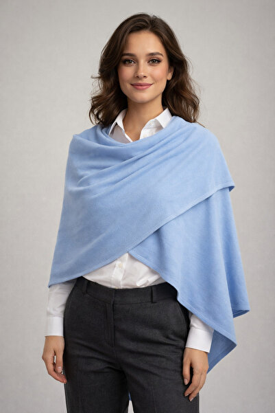 Sebir Moda شال مثلث تريكو بلون واحد