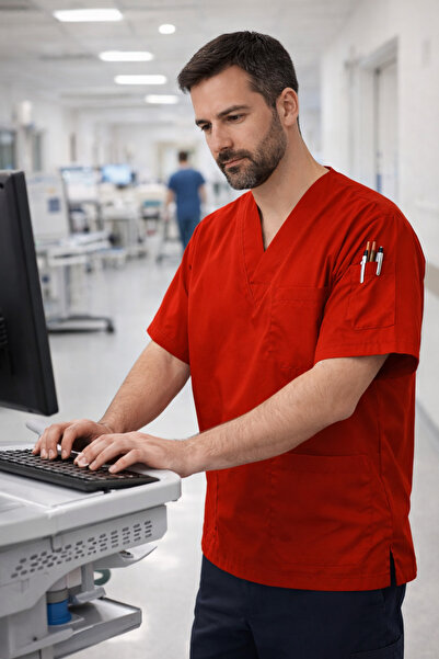 mirach Uniforme pentru bărbați, cu 4 buzunare, pentru asistent medical și med...