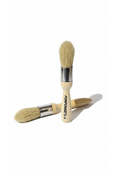 PONPONARTS Oval Uçlu Yuvarlak Eskitme Wax - Stencıl Fırçası No.4
