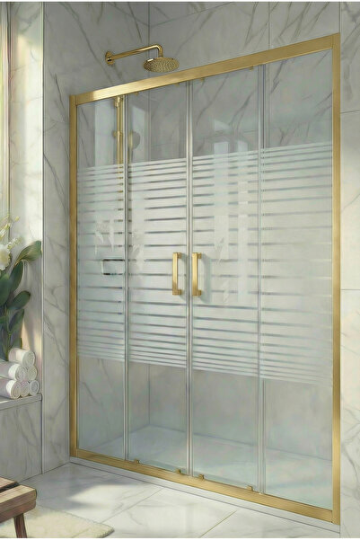 Durul Duşakabin Ön Cephe Altın 5mm Çizgili Yükseklik 190 Cm