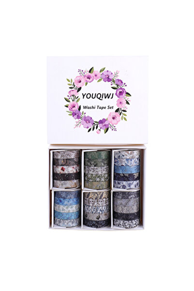 Choice مجموعة أشرطة واشي مزخرفة بالزهور من 1 إلى 6 أيام شتوية، 30 لفة من شريط...