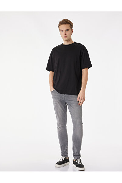 Koton Pantaloni din bumbac cu talie normală, cu buzunare, skinny fit - Michae...