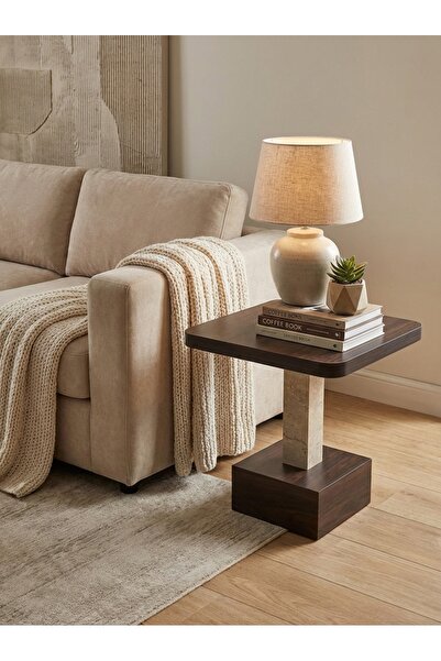 Living طاولة خشبية مربعة حديثة بتصميم بسيط