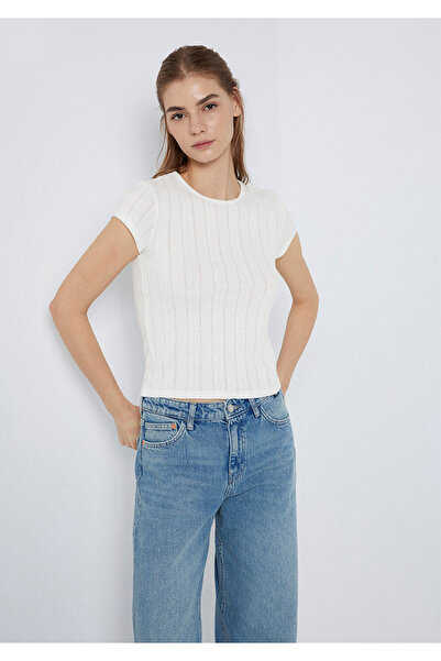 Mavi Ecru Basic T-Shirt Fitted / Bodycon Cut 1613808-70057