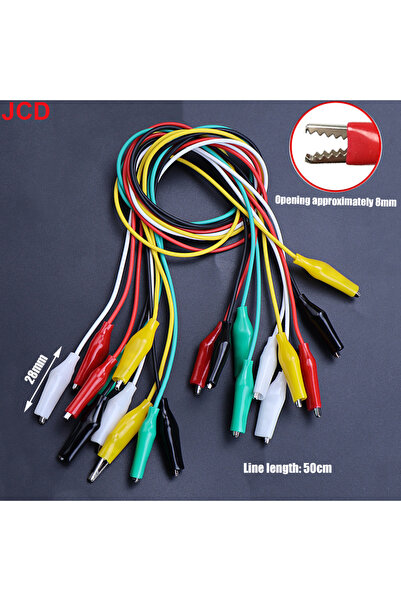Choice مجموعة من 10 مشابك تمساح كهربائية صغيرة 28 مم من JCD، وأسلاك اختبار بخ...