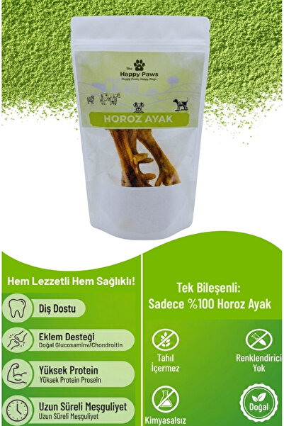 The Happy Paws Horoz Ayak Çiğnemelik Köpek Ödül Maması %100 Doğal, Glutensiz,...